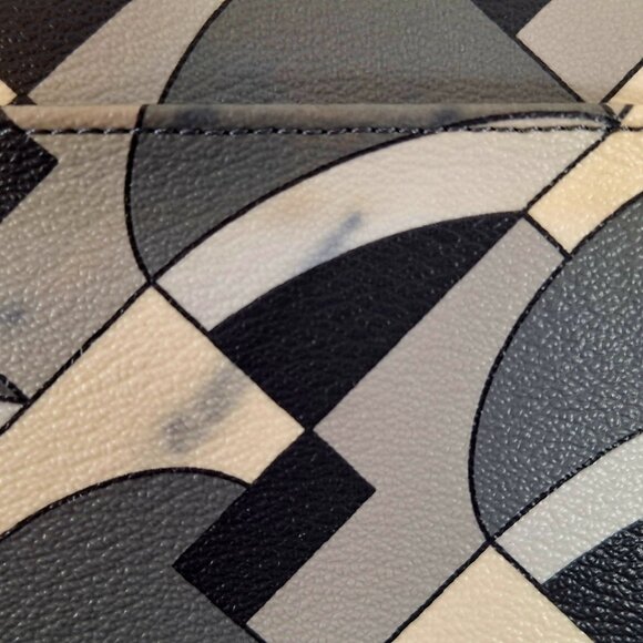 RARE Gray Coach Graham Art Deco Print Leather Crossbody NWT- *FLAW, READ* - Picture 6 of 8